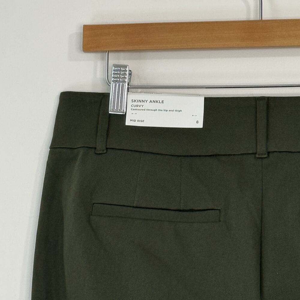 NWT LOFT Curvy Skinny Ankle Trousers Size 8 Forest Green Mid Rise - Picture 9 of 14